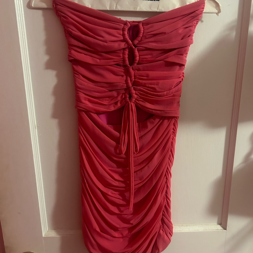 White Fox Boutique Vibrant Pink Backless Dress